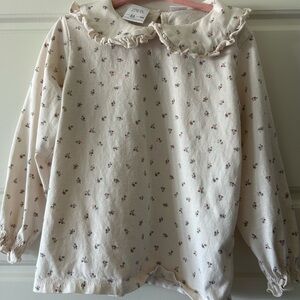 Zara Kids Ivory Floral Blouse
